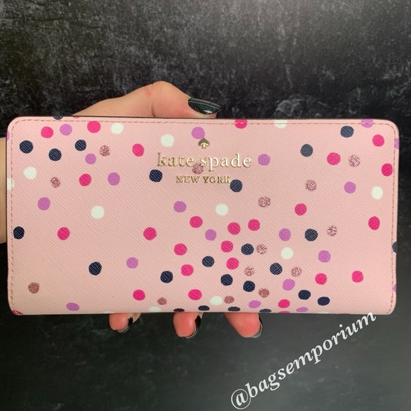 kate spade Handbags - Kate Spade Festive Confetti Large Slim Wallet
